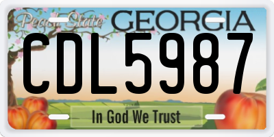 GA license plate CDL5987
