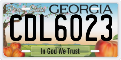 GA license plate CDL6023