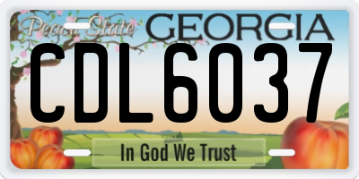 GA license plate CDL6037
