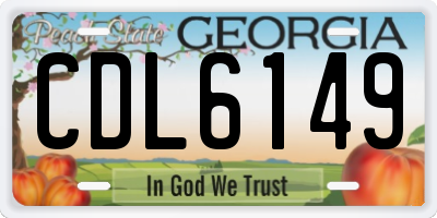 GA license plate CDL6149