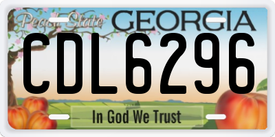 GA license plate CDL6296