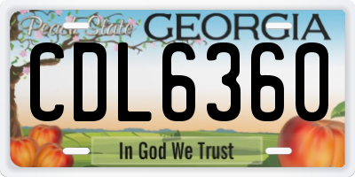 GA license plate CDL6360