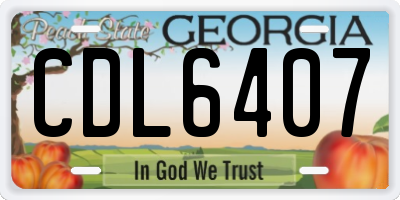 GA license plate CDL6407