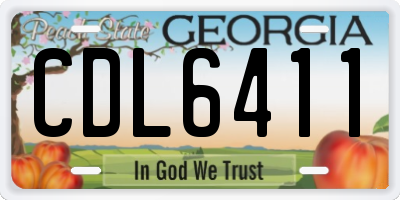GA license plate CDL6411