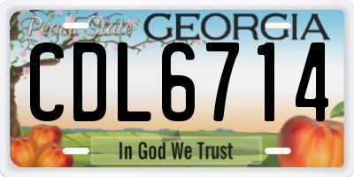 GA license plate CDL6714