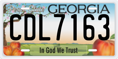 GA license plate CDL7163