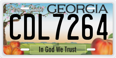 GA license plate CDL7264