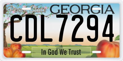 GA license plate CDL7294