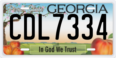 GA license plate CDL7334