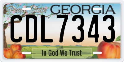 GA license plate CDL7343