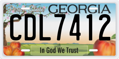 GA license plate CDL7412