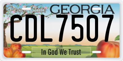 GA license plate CDL7507