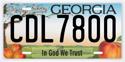 GA license plate CDL7800