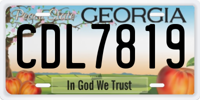 GA license plate CDL7819