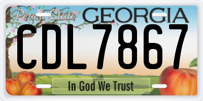 GA license plate CDL7867