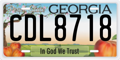 GA license plate CDL8718
