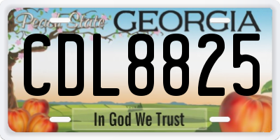 GA license plate CDL8825