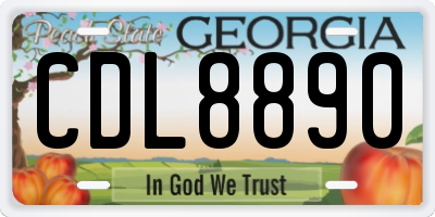 GA license plate CDL8890