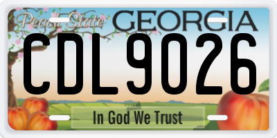 GA license plate CDL9026