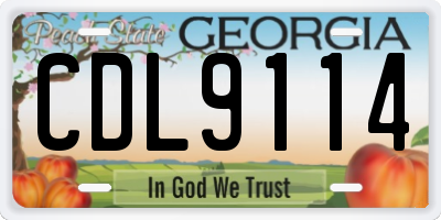 GA license plate CDL9114