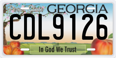 GA license plate CDL9126