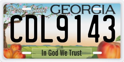 GA license plate CDL9143