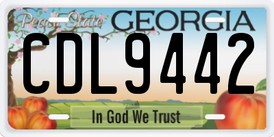 GA license plate CDL9442