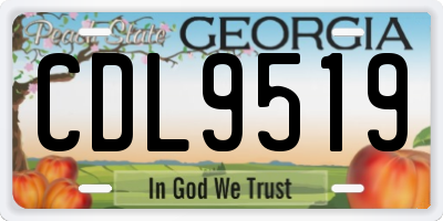 GA license plate CDL9519