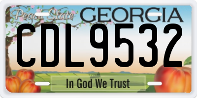 GA license plate CDL9532