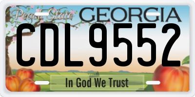 GA license plate CDL9552
