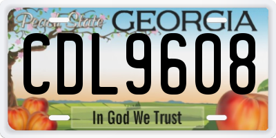GA license plate CDL9608