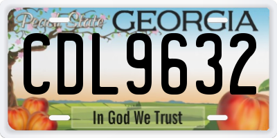 GA license plate CDL9632