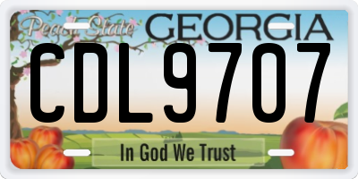 GA license plate CDL9707