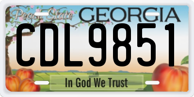 GA license plate CDL9851