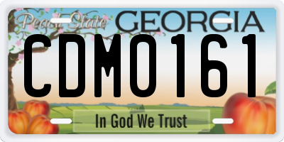 GA license plate CDM0161