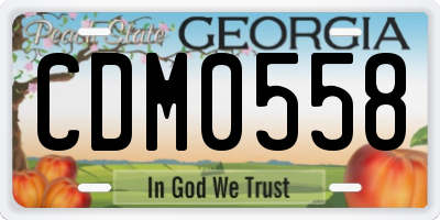 GA license plate CDM0558