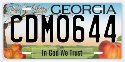 GA license plate CDM0644