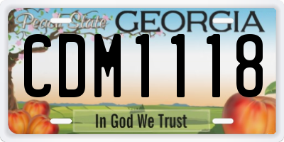 GA license plate CDM1118