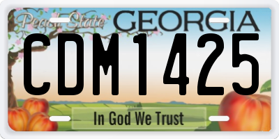 GA license plate CDM1425