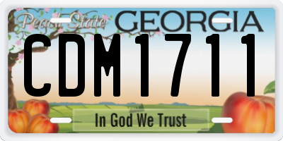 GA license plate CDM1711