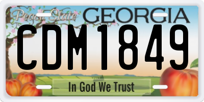GA license plate CDM1849
