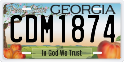 GA license plate CDM1874