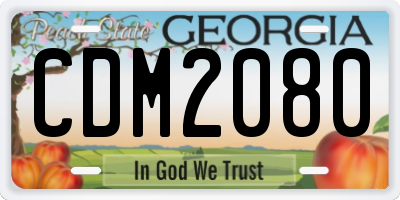 GA license plate CDM2080