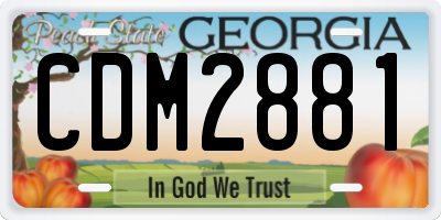 GA license plate CDM2881