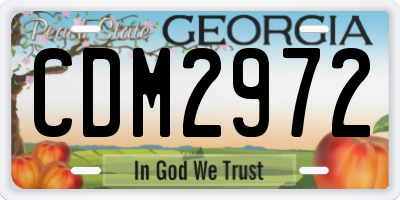 GA license plate CDM2972