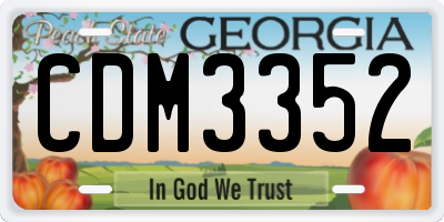 GA license plate CDM3352
