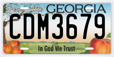 GA license plate CDM3679