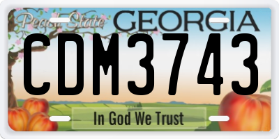 GA license plate CDM3743