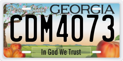 GA license plate CDM4073