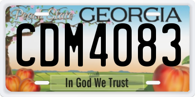 GA license plate CDM4083
